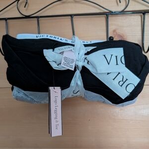 Victoria's Secret Black Logo Leggings And Tee Set Large NWT